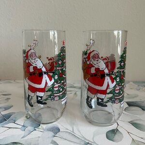 Vintage 1992 Luminarc Santa Drinking Glasses